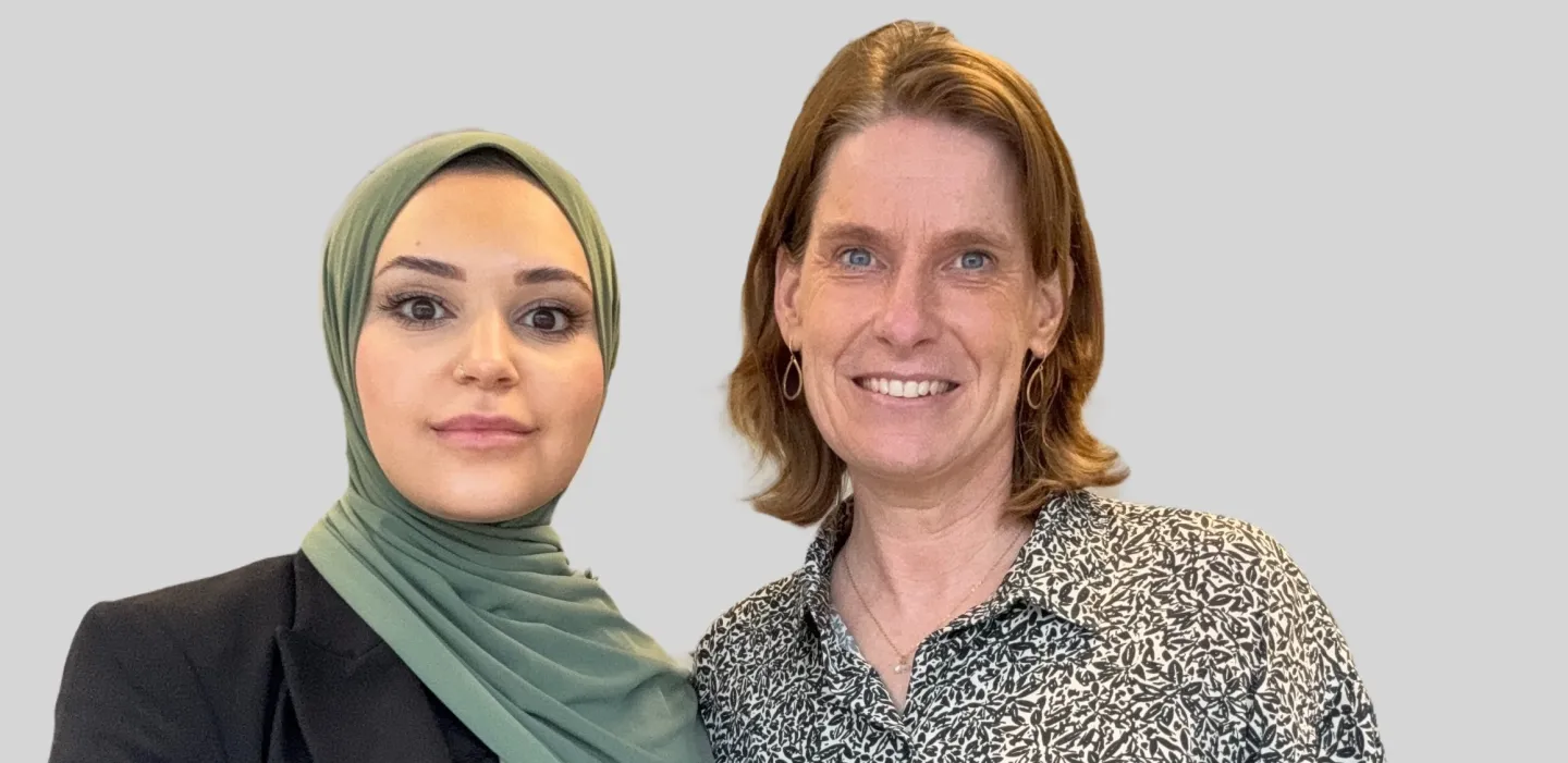 Chama Aslimani en Marlies Kamperman van het Welzijn College