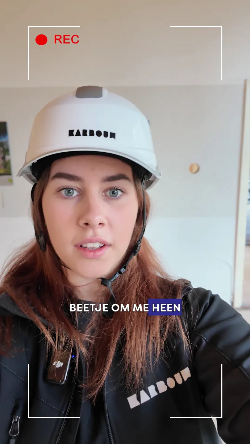 Student Bouw & Interieur College op de bouwplaats