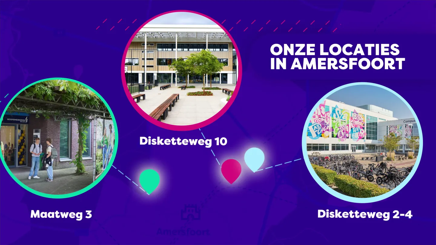 Overzicht locaties Campus Amersfoort