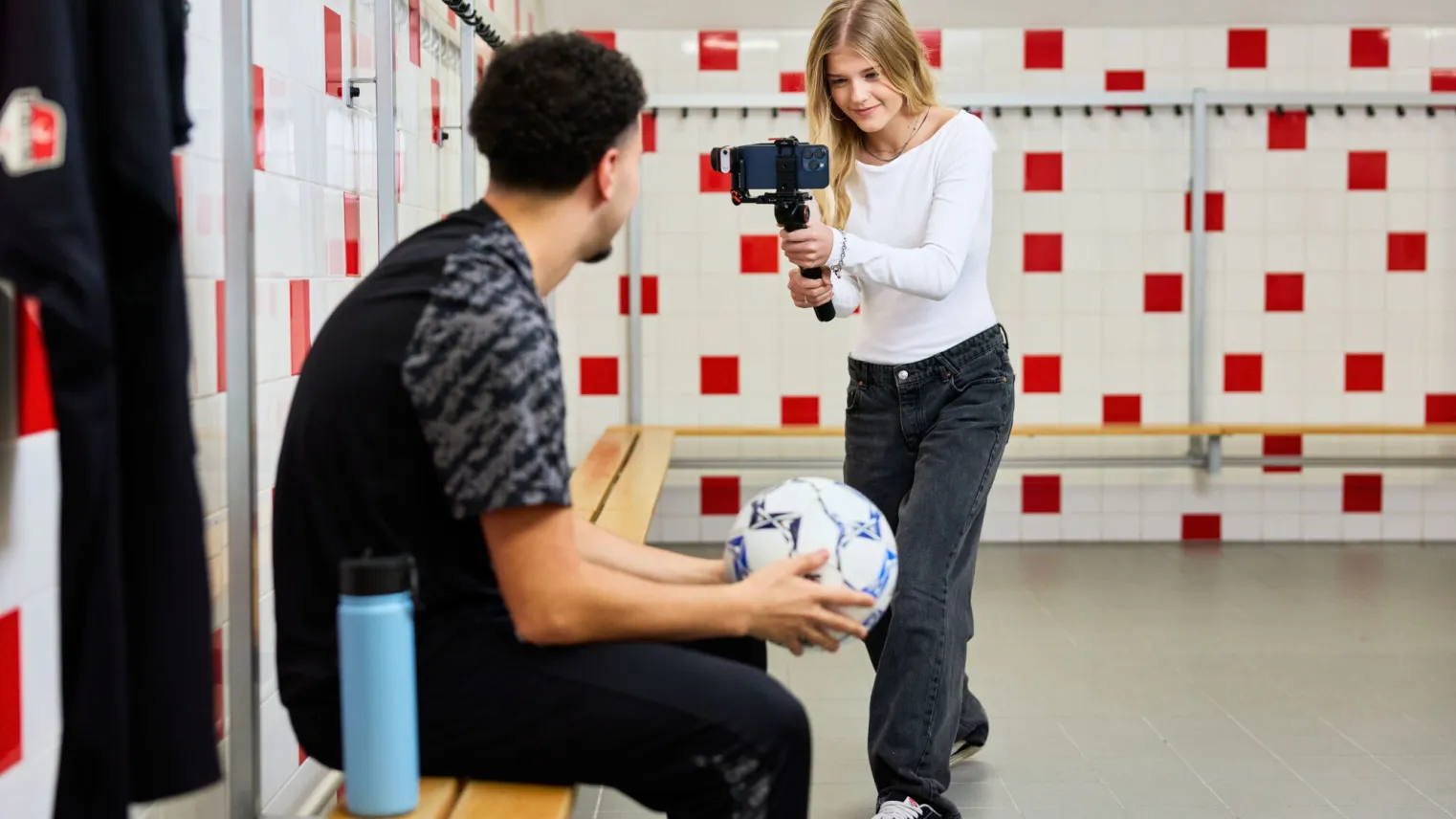 Student Sport Marketing maakt content met sporter