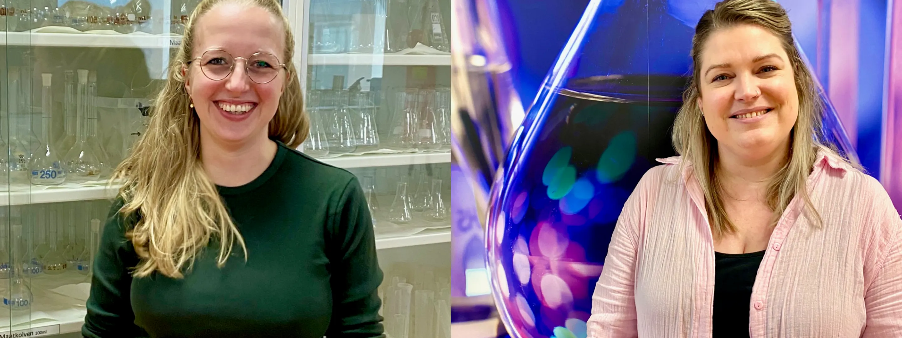 Twee vrouwen naast elkaar afgebeeld